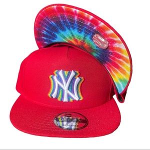 New Era New York Yankees Tie-Dye Pride Snapback Hat Cap Rare
